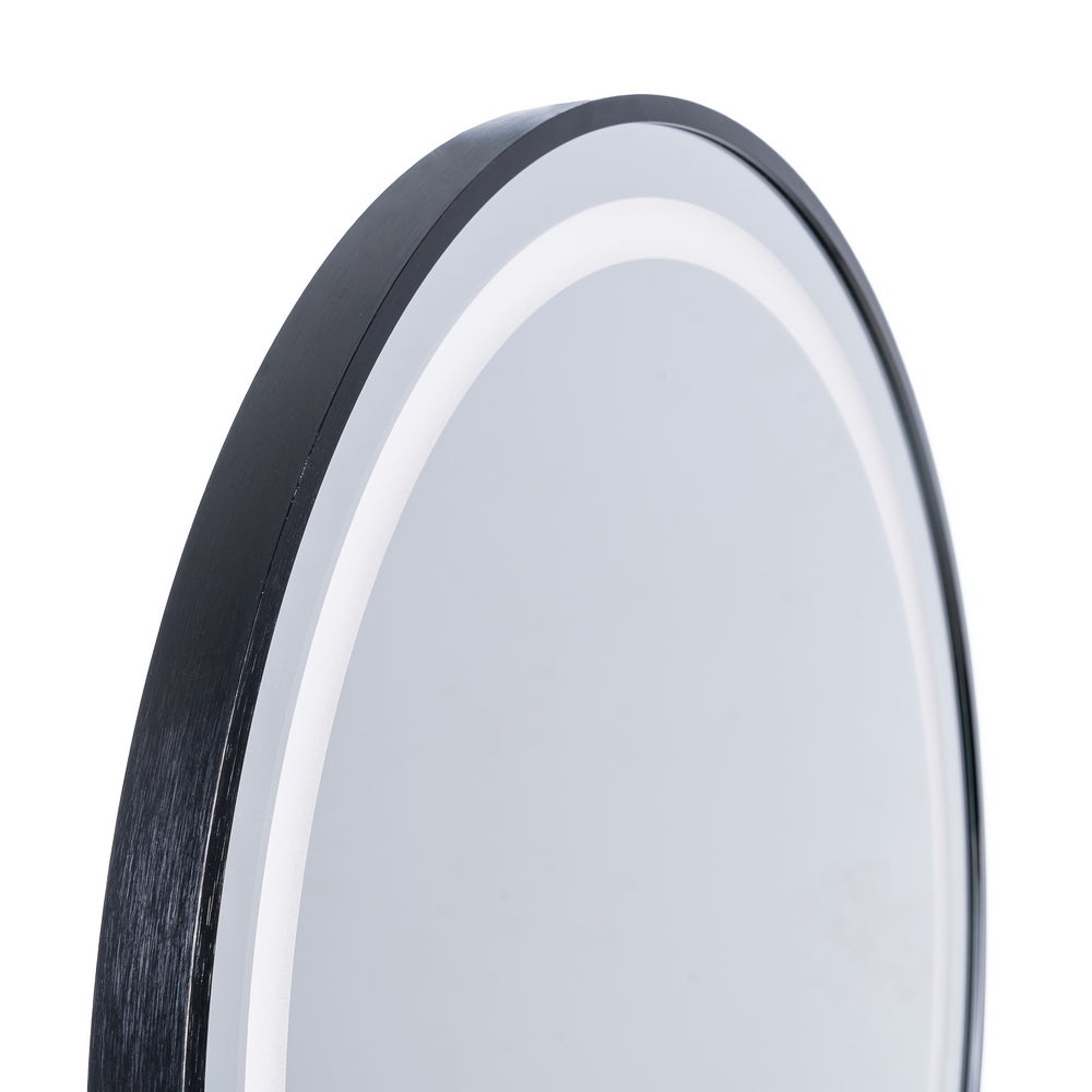 Espejo baño negro con luz led de 60 cm