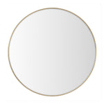 Espejo de pared redondo con marco de aluminio dorado de 100 cm