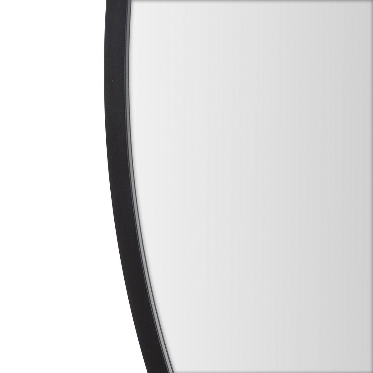 Espejo de pared redondo con marco de aluminio negro de 100 cm