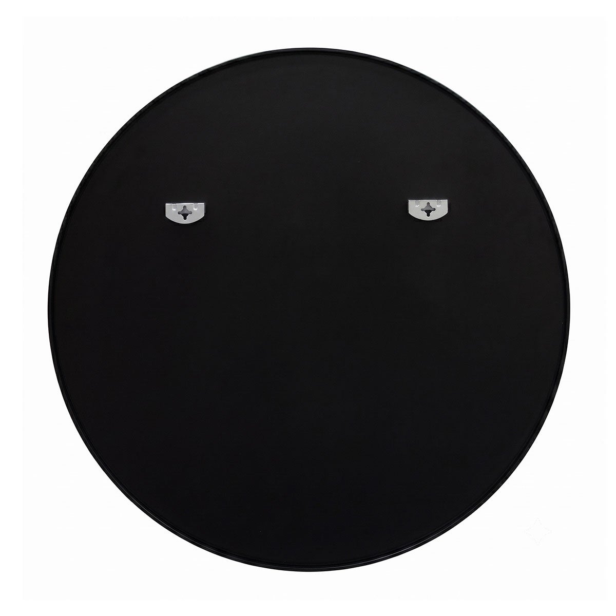 Espejo de pared redondo con marco de aluminio negro de 100 cm