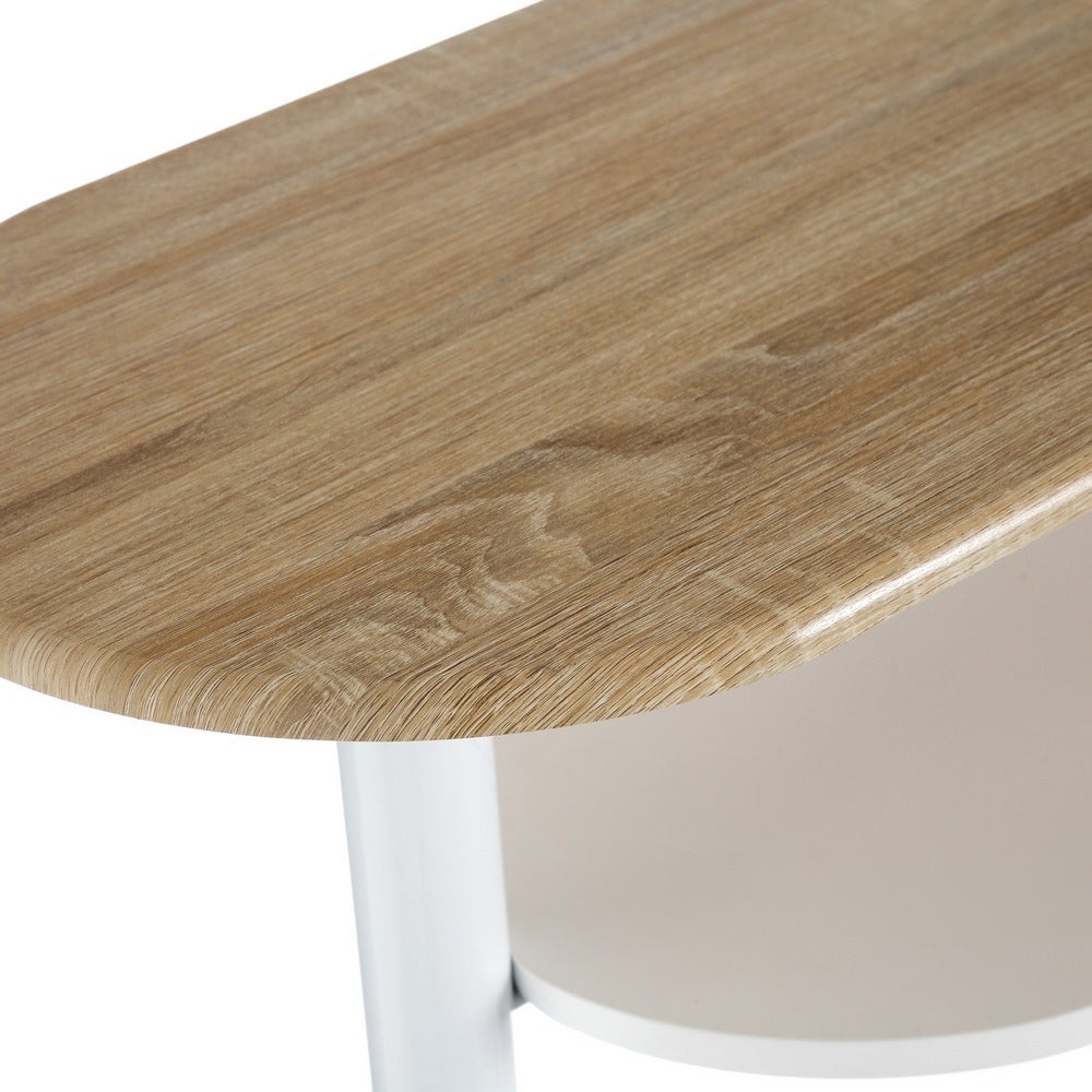Pack de mesa barra y 2 taburetes de bar de MDF blanco y natural