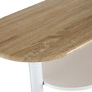 Pack de mesa barra y 2 taburetes de bar de MDF blanco y natural