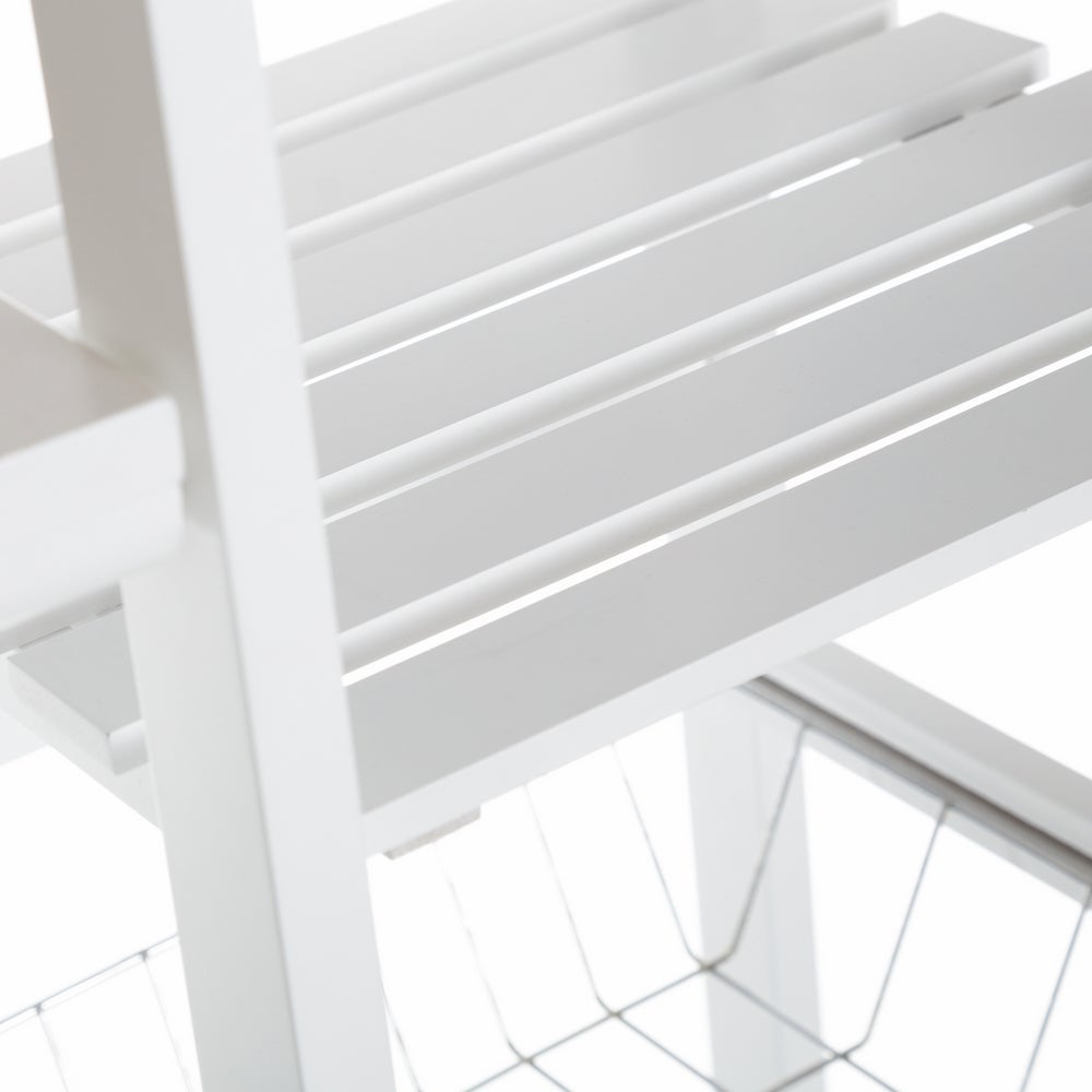 Pack de mesa barra y 2 taburetes de bar de MDF blanco y natural