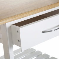 Pack de mesa barra y 2 taburetes de bar de MDF blanco y natural