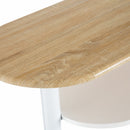 Pack de mesa barra y 2 taburetes de bar de MDF blanco y natural