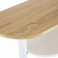 Pack de mesa barra y 2 taburetes de bar de MDF blanco y natural