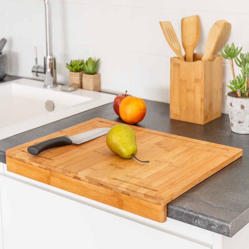 Tabla de cortar de bambú para banco de cocina de 45x35x5 cm