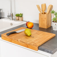 Tabla de cortar de bambú para banco de cocina de 45x35x5 cm
