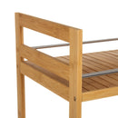 Carrito camarera de 2 estantes de bambú natural de 55x32x62 cm