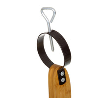 Jamonero marrón de bambú de 43x16x46 cm