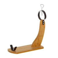 Jamonero marrón de bambú de 43x16x46 cm