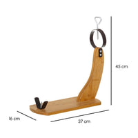 Jamonero marrón de bambú de 43x16x46 cm
