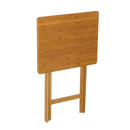 Mesa auxiliar plegable de bambú marrón de 49x37x65 cm