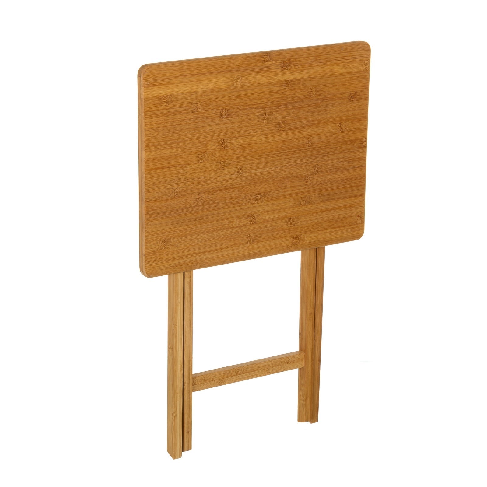 Mesa auxiliar plegable de bambú marrón de 49x37x65 cm