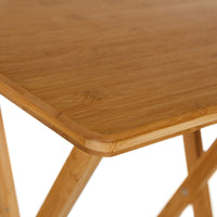 Mesa auxiliar plegable de bambú marrón de 49x37x65 cm