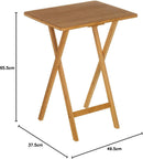 Mesa auxiliar plegable de bambú marrón de 49x37x65 cm