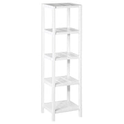 Estantería blanca con 5 baldas laminadas de 37x33x140 cm