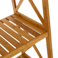 Estantería con 5 estantes laminados de bambú natural de 37x153 cm