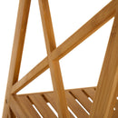 Estantería con 5 estantes laminados de bambú natural de 37x153 cm