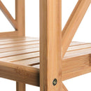 Estantería con 5 estantes laminados de bambú natural de 37x153 cm