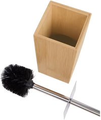 Escobilla de baño marrón de bambú de 10x10x23 cm