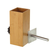 Escovilhão de sanita castanho de bambu de 10x10x23 cm