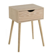 Mesa de cabeceira de 1 gaveta bege de madeira MDF de 40x30x57 cm