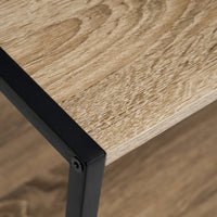 Mesa auxiliar Urban de metal negro y tablero natural 50x50x50cm