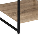 Mesa auxiliar Urban de metal negro y tablero natural 50x50x50cm