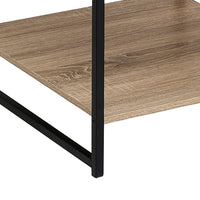 Mesa auxiliar Urban de metal negro y tablero natural 50x50x50cm