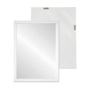 Espejo de pared rectangular blanco de plástico de 76x56 cm