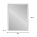 Espejo de pared rectangular blanco de plástico de 76x56 cm