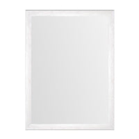 Espejo de pared con marco blanco con vetas de madera de 76x56 cm