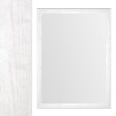 Espejo de pared con marco blanco con vetas de madera de 76x56 cm