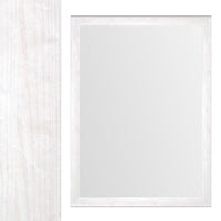Espejo de pared con marco blanco con vetas de madera de 76x56 cm