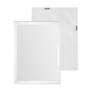 Espejo de pared con marco blanco con vetas de madera de 76x56 cm