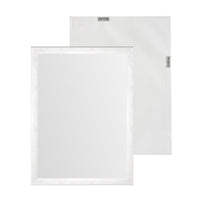 Espejo de pared con marco blanco con vetas de madera de 76x56 cm