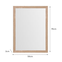 Espejo de pared natural de madera MDF de 56x76 cm