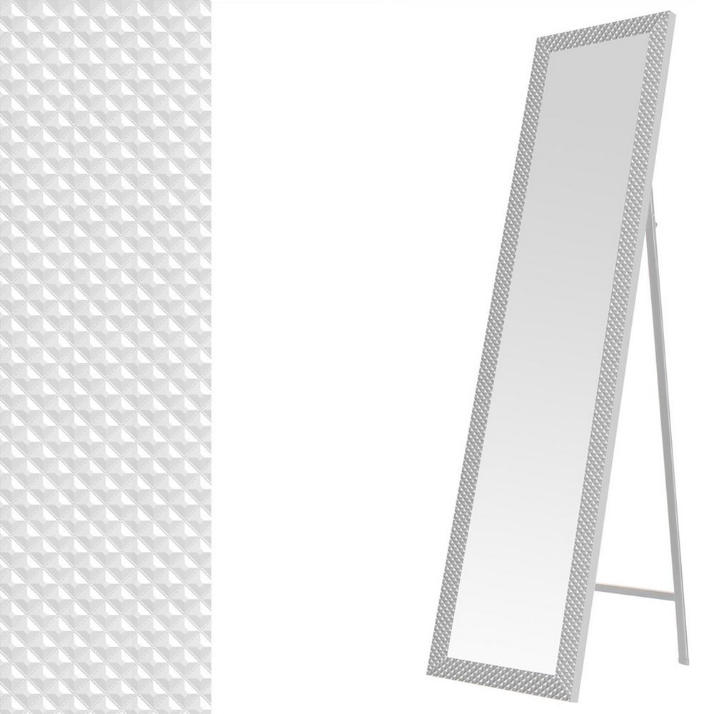 Espejo de pie 4 posiciones blanco con rombos de 37x157 cm