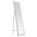 Espejo de pie de cuerpo entero con marco de madera blanco decapé 157x37 cm