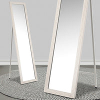 Espejo de pie blanco decapí© de madera MDF de 37x157cm