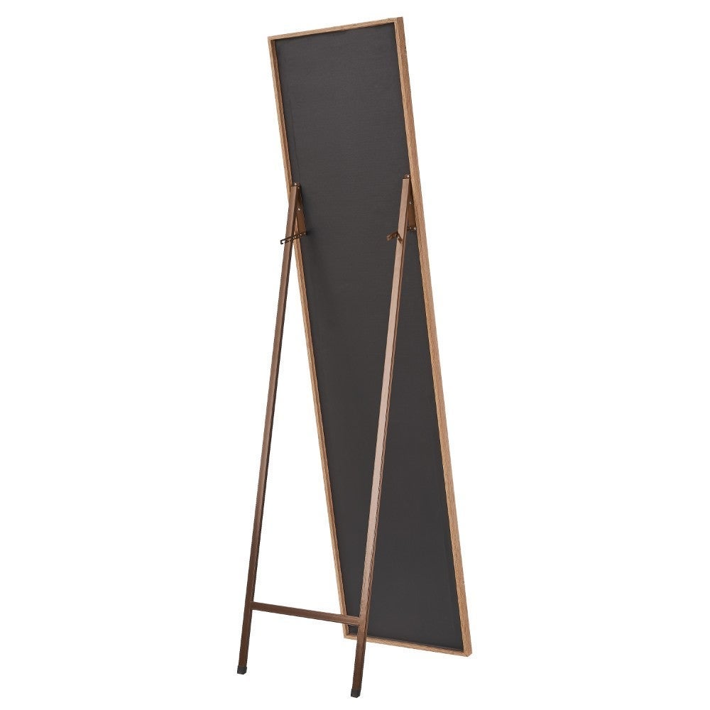 Espejo de pie natural de madera MDF de 37x157 cm
