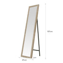 Espejo de pie natural de madera MDF de 37x157 cm