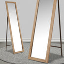 Espejo de pie natural de madera MDF de 37x157 cm