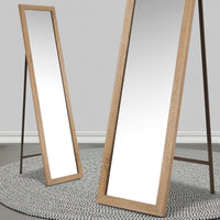 Espejo de pie natural de madera MDF de 37x157 cm