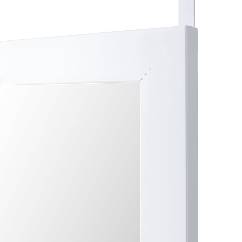 Espejo para puerta o pared de plástico color blanco de 35x125 cm