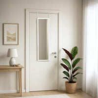 Espejo para puerta o pared de plástico color blanco de 35x125 cm