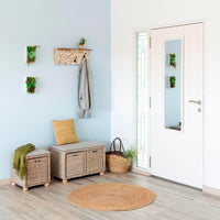 Espejo para puerta o pared de plástico color blanco de 35x125 cm