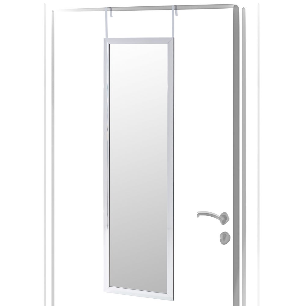 Espejo para puerta o pared de plástico color gris de 35x125 cm