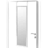 Espejo para puerta o pared de plástico color gris de 35x125 cm